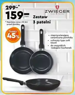 Biedronka Zestaw 3 patelni oferta