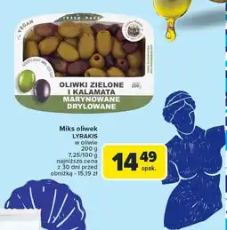 Carrefour Oliwki Lyrakis miks zielone i kalamata marynowane drylowane oferta