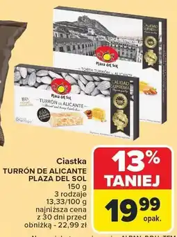 Carrefour Ciastka Turron de Alicante Plaza del Sol oferta