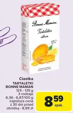 Carrefour Market Ciastka tartaletki Bonne Maman różne rodzaje oferta