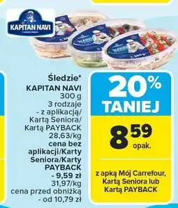 Carrefour Śledzie Kapitan Navi różne rodzaje oferta