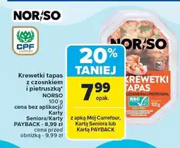 Carrefour Krewetki tapas z czosnkiem i pietruszką Norso oferta