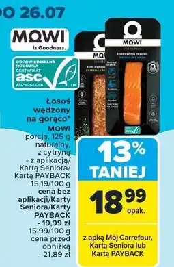 Carrefour Market Łosoś wędzony na gorąco Mowi różne rodzaje oferta
