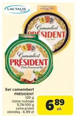 Carrefour Ser camembert różne rodzaje President oferta