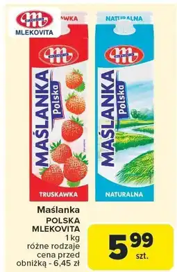 Carrefour Market Maślanka Mlekovita różne rodzaje oferta