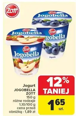 Carrefour Jogurt Jogobella Zott różne rodzaje oferta