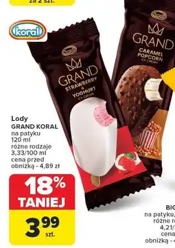 Carrefour Lody Grand Koral na patyku różne rodzaje oferta