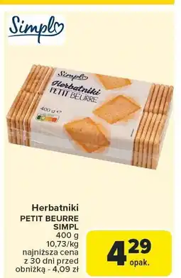 Carrefour Market Herbatniki Petit Beurre Simplo oferta