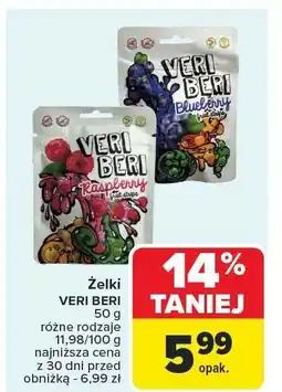 Carrefour Żelki VERI BERI różne rodzaje oferta