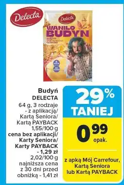 Carrefour Budyń DELECTA różne rodzaje oferta