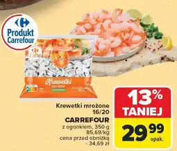 Carrefour Market Krewetki mrożone Carrefour z ogonkiem 16/20 oferta