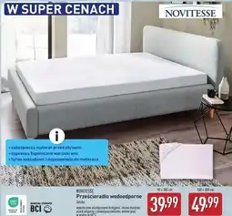 ALDI Prześcieradło wodoodporne z gumką 160 x 200 cm Novitesse oferta