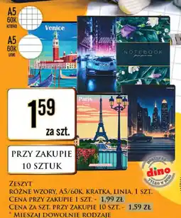Dino Zeszyt a5 60 kartek linia oferta