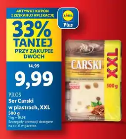 Lidl Ser Carski Pilos w plastrach XXL oferta