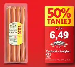 Lidl Parówki z indyka XXL Pikok Pure oferta