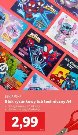 Lidl ΒΕΝΙΑΜΙΝ Blok rysunkowy lub techniczny A4 oferta