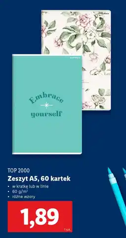 Lidl TOP 2000 Zeszyt A5 oferta