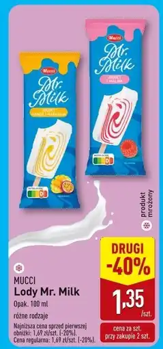 ALDI Lody Mr. Milk różne rodzaje Mucci oferta