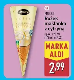 ALDI Lody rożek maślanka z cytryną Mucci oferta
