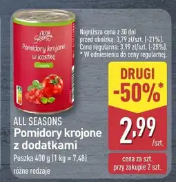 ALDI Pomidory krojone z dodatkami All Seasons oferta
