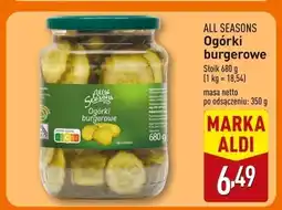 ALDI Ogórki burgerowe All Seasons oferta