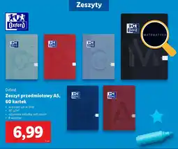 Lidl Oxford Zeszyt przedmiotowy A5 oferta