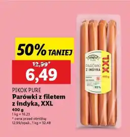 Lidl PIKOK PURE Parówki z filetem z indyka, XXL oferta