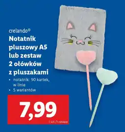 Lidl Crelando Notatnik pluszowy A5 lub zestaw 2 ołówków oferta