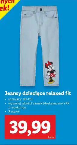 Lidl Jeansy dziecięce relaxed fit oferta