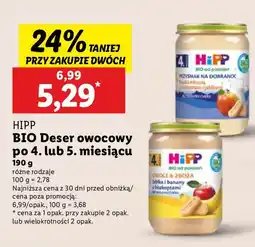 Lidl Deser owocowy BIO HIPP po 4. lub 5. miesiącu różne rodzaje oferta