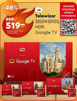 Biedronka UD Telewizor 32GW5210S, HDR Google TV oferta