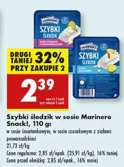 Biedronka Szybki śledź w sosie Marinero Snacki oferta
