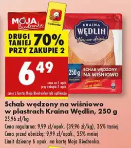 Biedronka Schab wędzony na wiśniowo w plastrach Kraina Wędlin oferta