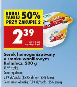 Biedronka Serek homogenizowany o smaku waniliowym Rolmlecz oferta