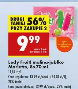 Biedronka Lody Fruit! malina-jabłko Marletto oferta
