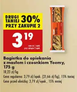 Biedronka Bagietka do opiekania z masłem i czosnkiem Yeemy oferta