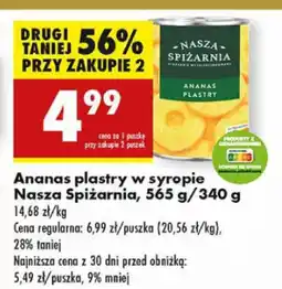 Biedronka Ananas plastry w syropie Nasza Spiżarnia oferta