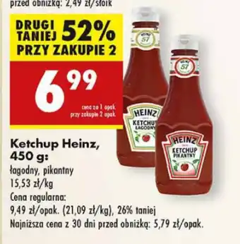 Biedronka Ketchup Heinz łagodny, pikantny oferta