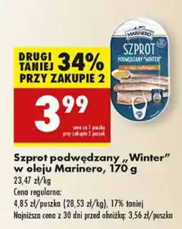 Biedronka Szprot podwędzany Winter w oleju Marinero oferta