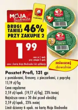 Biedronka Pasztet Profi z pomidorami, firmowy, z pieczarkami, z papryką oferta