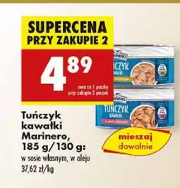 Biedronka Tuńczyk kawałki Marinero w sosie własnym, w oleju oferta
