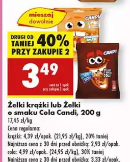 Biedronka Żelki krążki lub żelki o smaku Cola Candi oferta