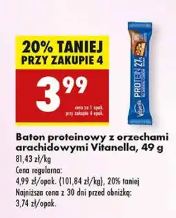 Biedronka Baton proteinowy z orzechami arachidowymi Vitanella oferta