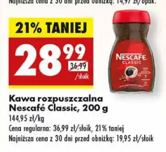 Biedronka Kawa rozpuszczalna Nescafe Classic oferta