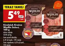 Biedronka Kindziuk z pieprzem/z czosnkiem Kraina Wędlin Select oferta
