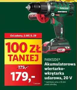 Lidl Wiertarko=wkrętarka udarowa akumulatorowa PARKIDE oferta