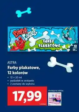 Lidl ASTRA Farby plakatowe, 12 kolorów oferta