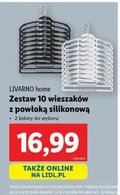 Lidl LIVARNO home Zestaw 10 wieszaków z powłoką silikonową oferta