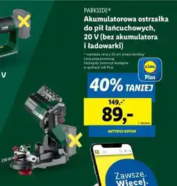 Lidl PARKSIDE Akumulatorowa ostrzałka do pił łańcuchowych, 20 V oferta