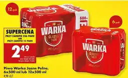 Biedronka Piwo Warka Jasne Pełne, 6x500 ml lub 12x500 ml oferta